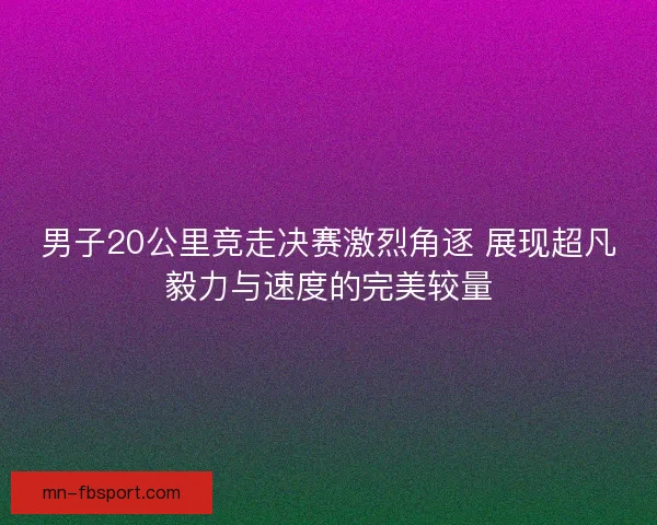 男子20公里竞走决赛激烈角逐 展现超凡毅力与速度的完美较量